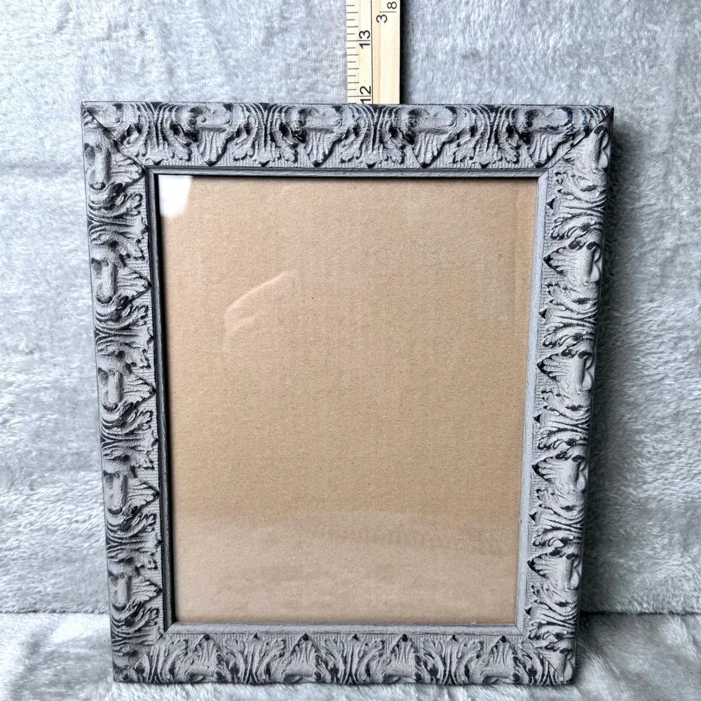 Textured Gray Ornate Picture Frame Vintage WhimsiGoth Ornate Cottagecore‎ Decor